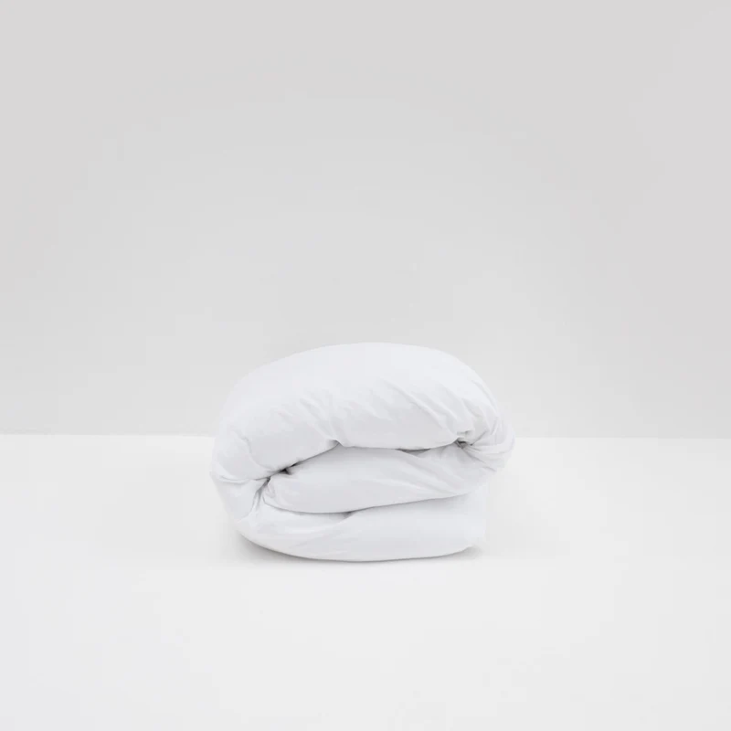 Housse de couette en percale de coton lavé 300 fils • Blanc