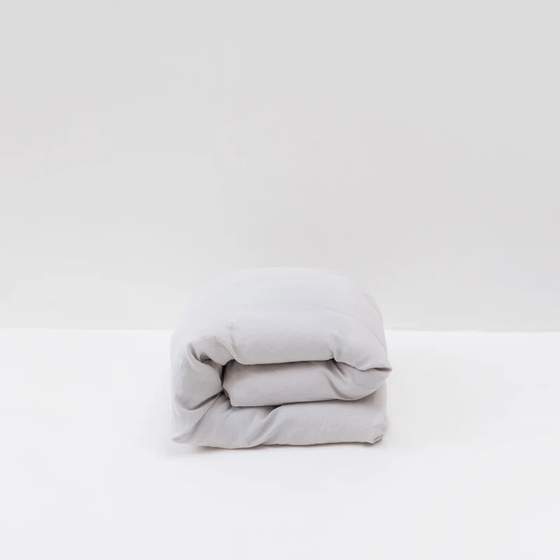 Housse de couette en lin lavé 190g/m² • Gris Galet