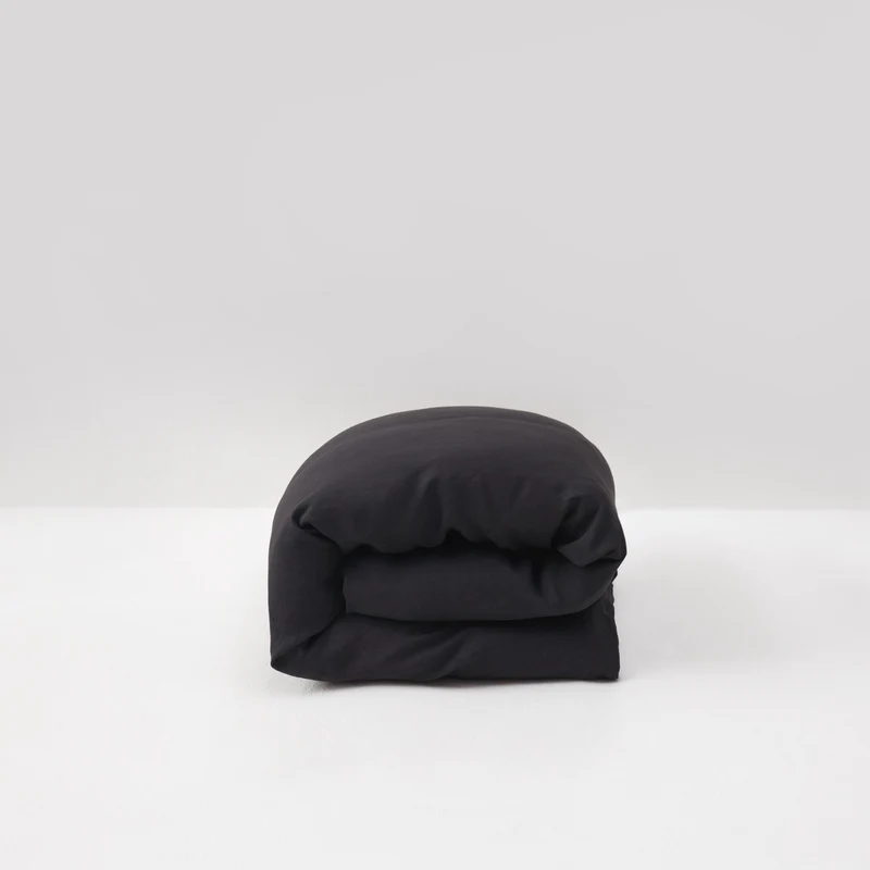 Housse de couette en lin lavé 190g/m² • Gris Graphite