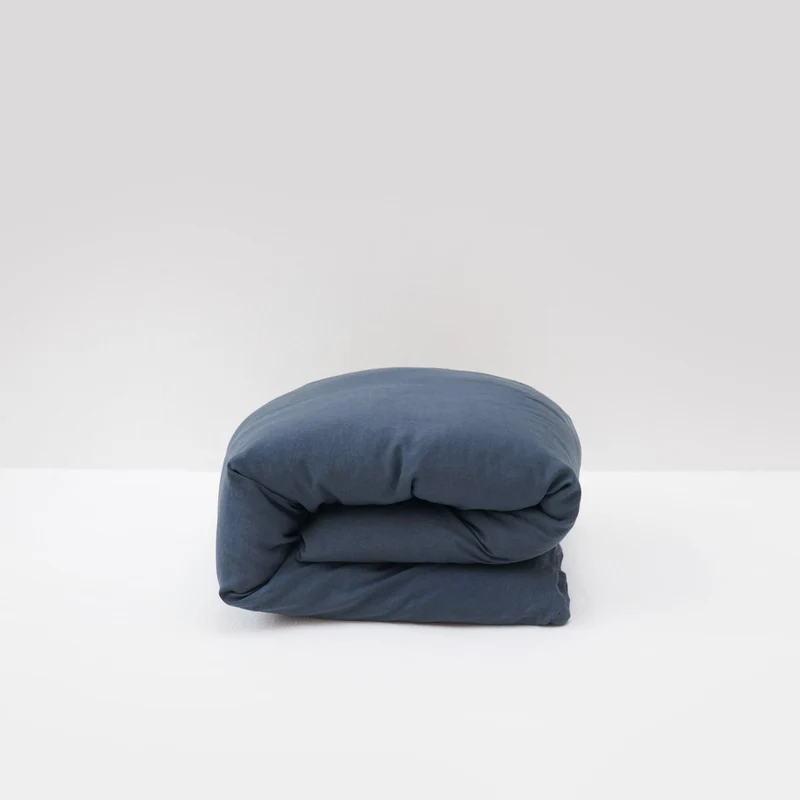 Housse de couette en lin lavé 190g/m² • Bleu Orage