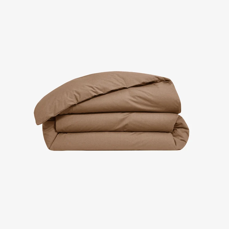 Housse de couette percale de coton 80 fils taupe