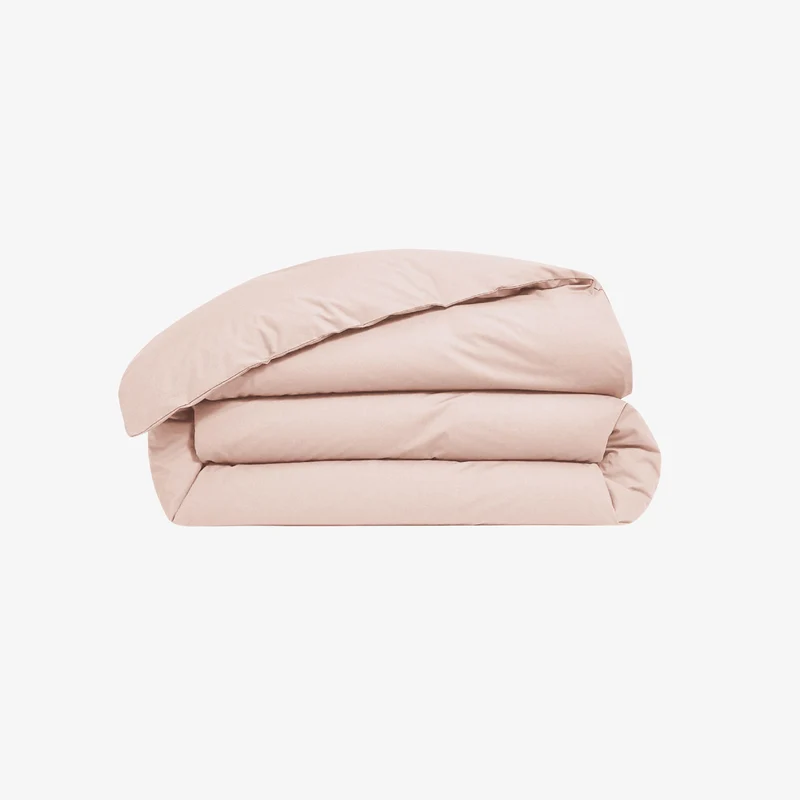 Housse de couette percale de coton 80 fils rose poudre