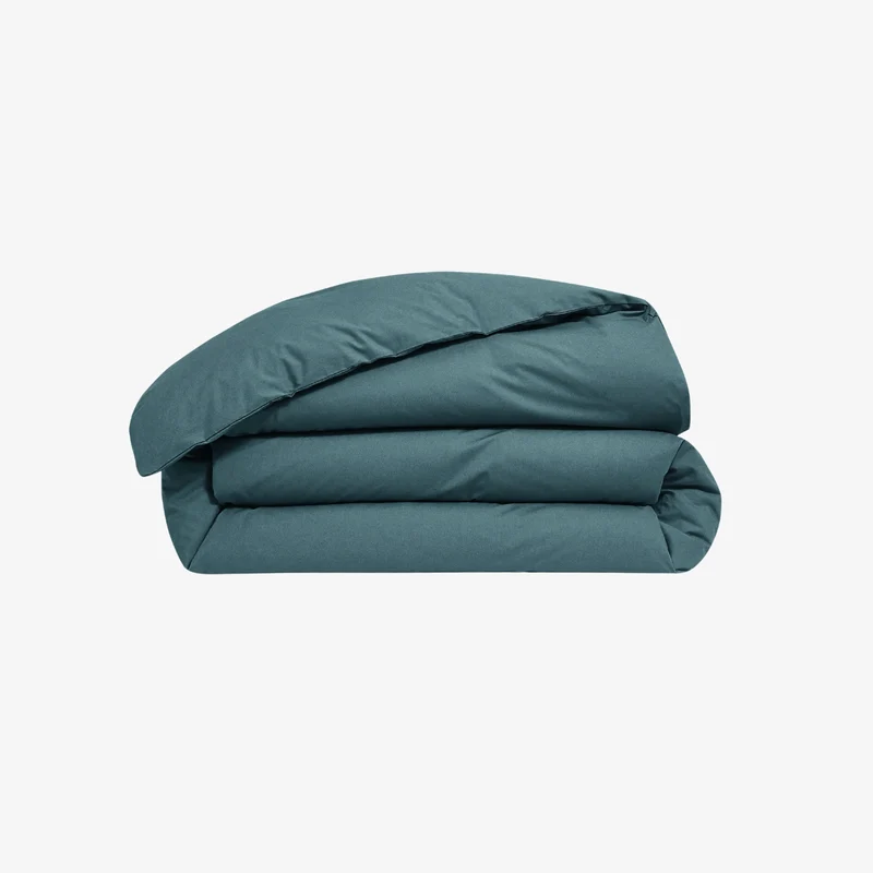 Housse de couette percale de coton 80 fils lagon