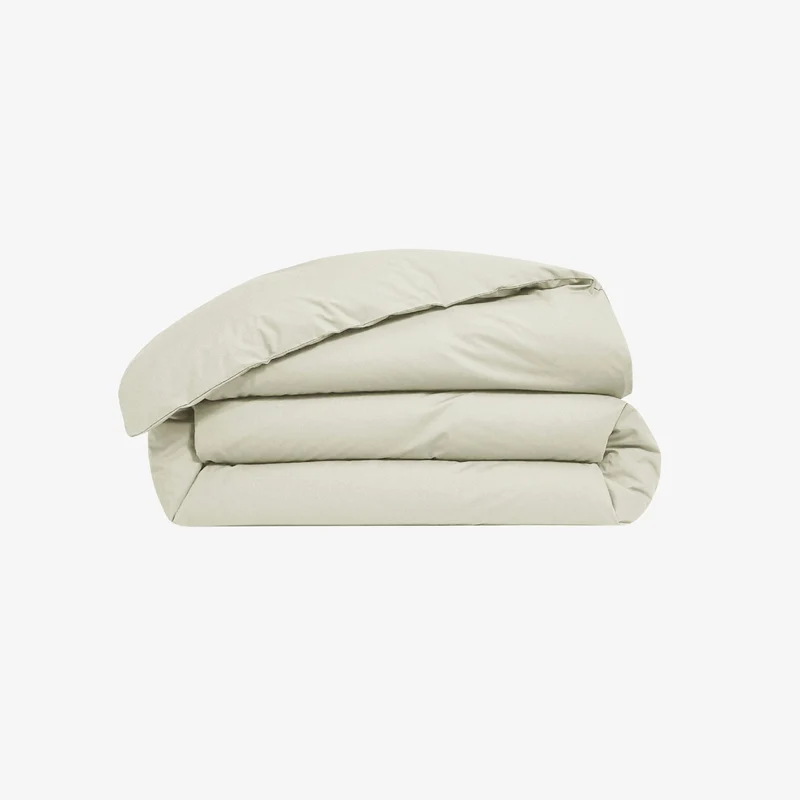 Housse de couette percale de coton 80 fils ivoire