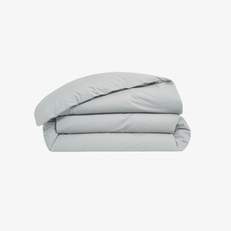 Housse de couette percale de coton 80 fils gris perle