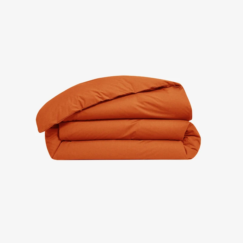 Housse de couette percale de coton 80 fils argile