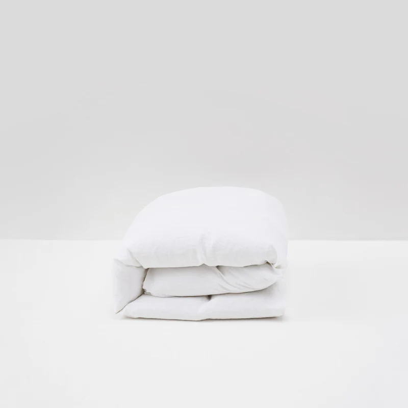Housse de couette en lin lavé 190g/m² • Blanc