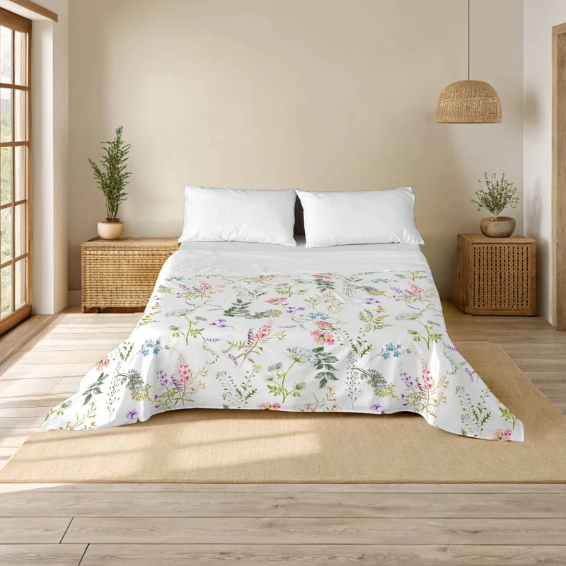 JUEGO SÁBANAS ESTAMPADAS MAEVA 100% ALGODÓN