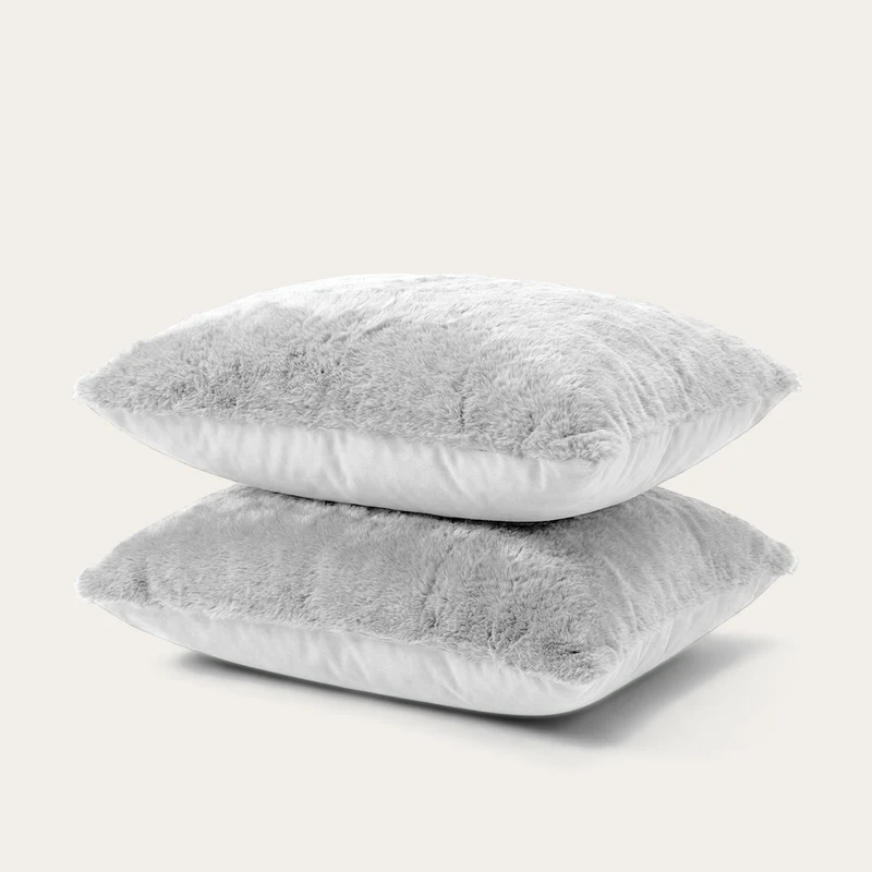 Kussenslopen | Teddy Plush | Grey | Set van 2