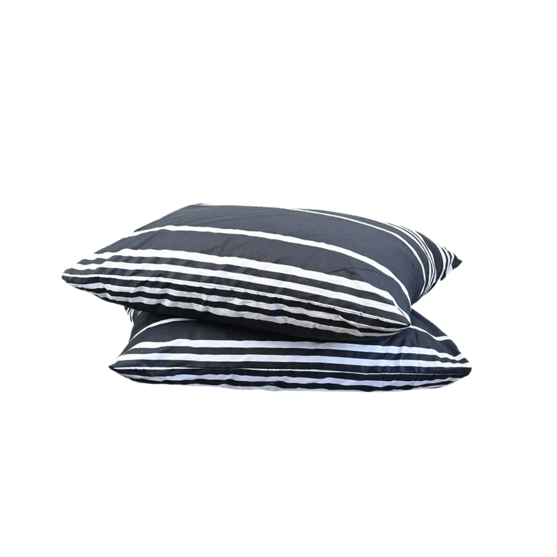 HappyBed Kussensloop | Black Lines | Set van 2 | 100% Katoen