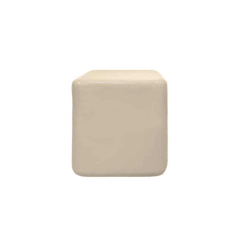 RETRO Bout de canapé céramique beige H40 cm