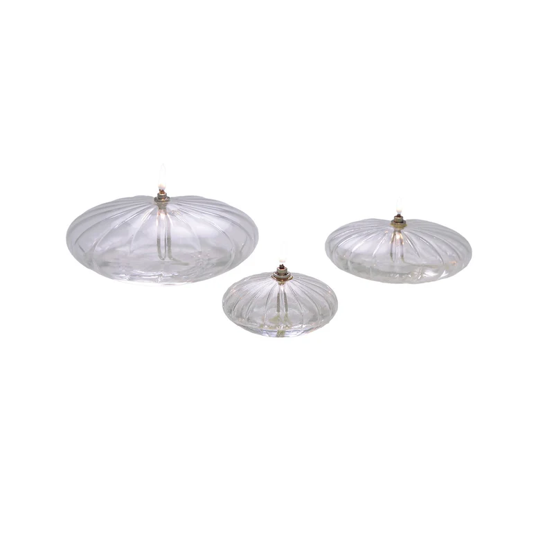 ELLIPSE Lampe à huile striée transparente XL